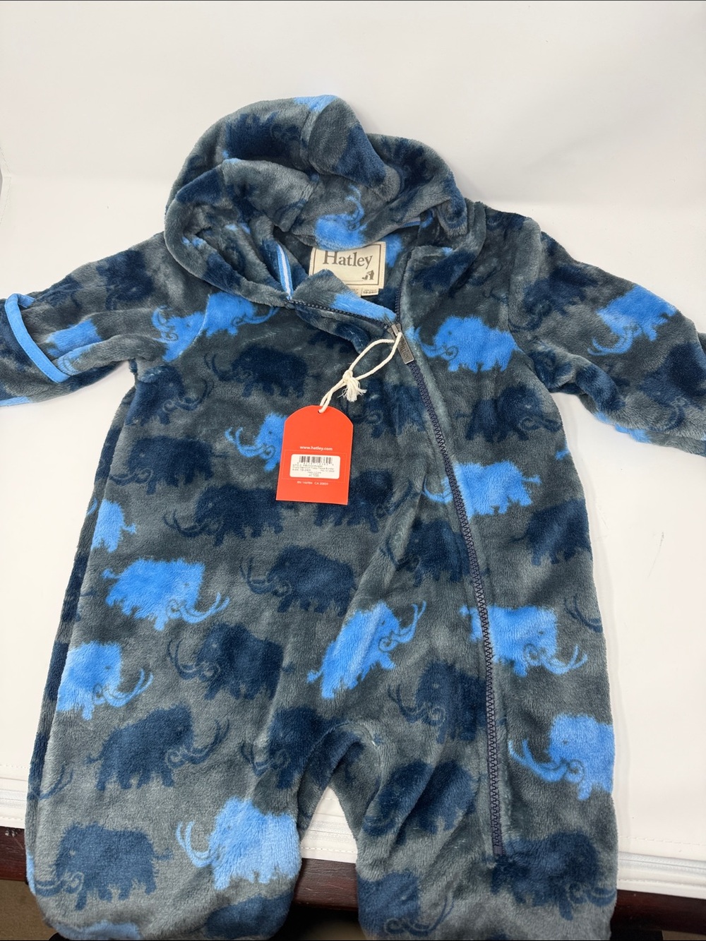 Hatley Blue & Navy mammoth Fleece Hooded Bunting NWT 18-24 months